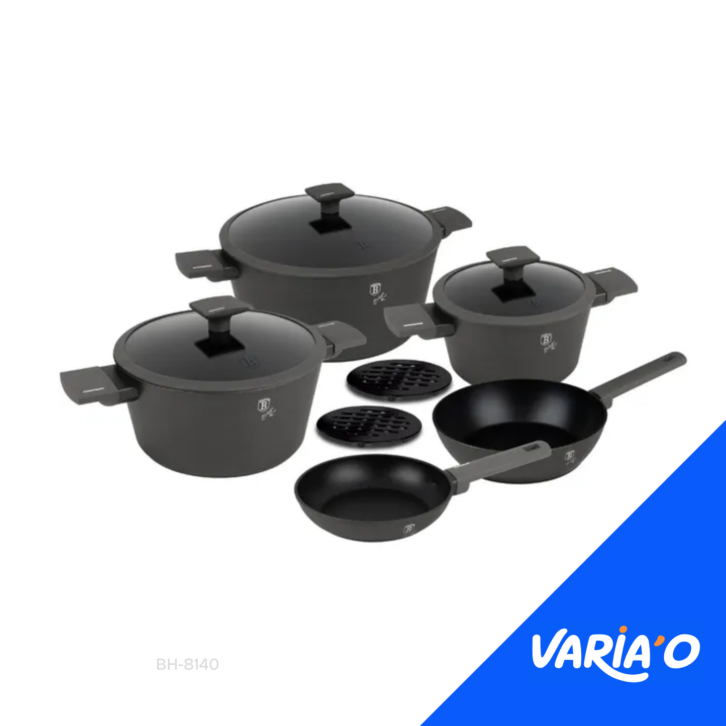 Juego de Ollas Berlinger Haus Antracit 10 Piezas BH-8140